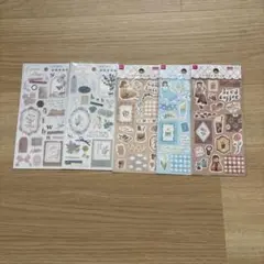 【未開封】植物・カフェテーマのシール5シートセット
