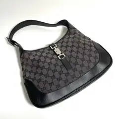 GUCCI グッチ ジャッキー GG柄 キャンバス レザー ハンドバッグ