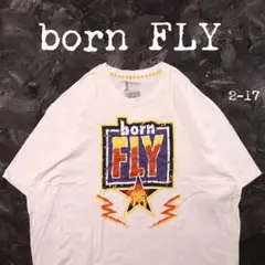 born FLY 白Tシャツ　刺繍　ストリート系