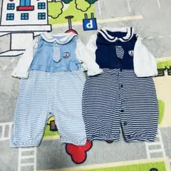 ツーウェイドレスオール 2枚セット 双子 男の子 セーラー しまむら まとめ売り