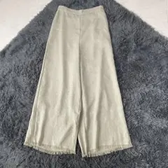 美品✨NOBLE ノーブル フリンジヘム ワイドパンツ ライトベージュ 36