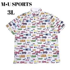 新品同様✨エムユーススポーツ（3L）ゴルフウェア　ハーフジップ　マルチカラー