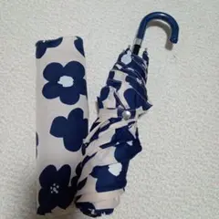 花柄 折りたたみ傘 ネイビー ベージュ