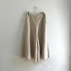 3286【イネド】ガウチョパンツ　ワイド　ウエストゴベージ Ｍ　ゆったり