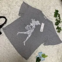 新品未使用 CANOA 半袖Tシャツ グレー 女性デザイン 袖フレア 綿 9 M