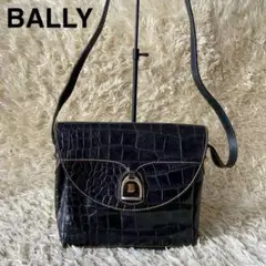 BALLY バリー ショルダーバッグ クロコ 型押し 金具 レザー