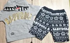 BABYDOLL　100　半袖パーカー　半ズボン　セット