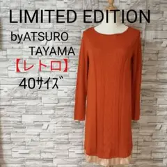 レトロ LIMITED EDITION ミモレ丈 ケーブルニットワンピース 40