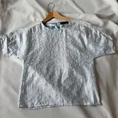 UNTITLED アンタイトル レース 半袖トップス 水色　サイズ2M