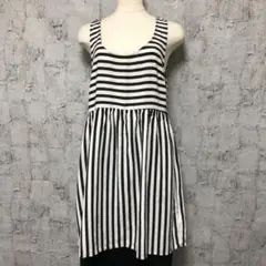 【H&M DIVIDED】白黒2トーンカラー ウエスト切替えチュニック L