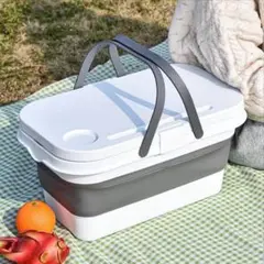 折り畳み バスケット ピクニック 折り畳み式収納 アウトドア バケツ