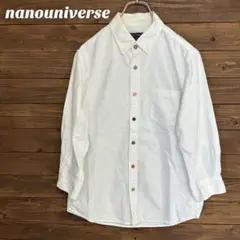 ♦︎【ナノユニバース】nanouniverse ホワイト ボタンダウンシャツ M