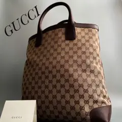 ✨極美品✨グッチ トートバッグ A4収納 GG柄 キャンバス ブラウン