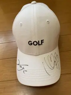 GOLFロゴ付きホワイトキャップ サイン入り