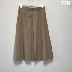 【NATURAL BEAUTY】ベージュ プリーツスカート ミモレ丈 日本製３８
