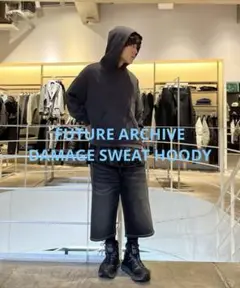美品 FUTURE ARCHIVE DAMAGE SWEAT HOODY