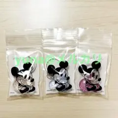 ミッキーマウス ラメ入りキーホルダー 3点セット ディズニー Disney