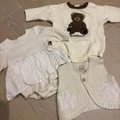 petit main テディベアロンパース・ベストセット