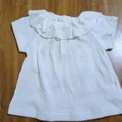 Pample Mousse フリル付きドット柄シャツ 70