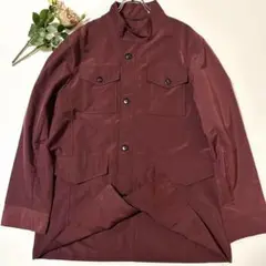 matina マチナ　ワインレッド ノーカラー　ロング　ジャケット　レディース