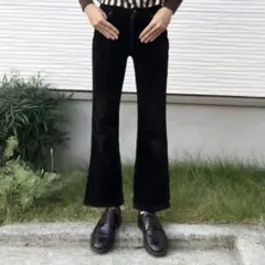 90s vintage フレアパンツ ウエスタンベルボトム コーデュロイ 黒茶