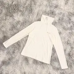 未使用級『23区 Sport』ハイネックカットソー　長袖　ゴルフ　テニス　白