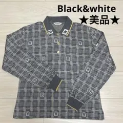 【美品】Black&White ブラックアンドホワイト 長袖 ポロシャツ