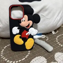 ミッキーマウス シリコンケース iPhone用16プロ