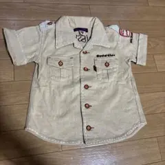 ブーフーウー　トップス　キッズ　シャツ　ベージュ　ボタン