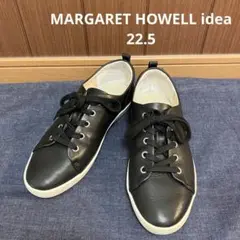 MARGARET HOWELL idea ブラック レザー スニーカー　22.5