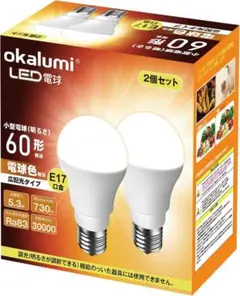 ミニクリプトン電球 LED電球 口金直径17mm 電球色 60W形相当 広配光