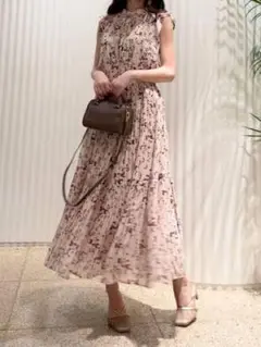 スナイデル プリントプリーツワンピース