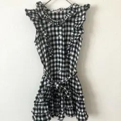 deicy me デイシーミー　フリル付き　チェック柄　ノースリーブシャツ