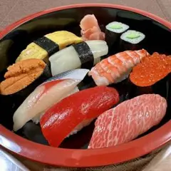【超リアル】寿司 盛り合わせ 食品サンプル 12貫セット／高級感桶