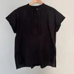 【美品】グリーンレーベルリラクシング✳︎ブラック コットンプルオーバー 半袖✳︎F