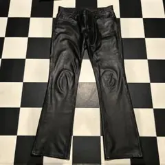 DEEP BLUE cowhide leather pants