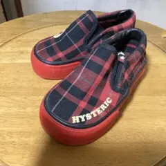 HYSTERIC チェック柄スリッポン 14.0cm