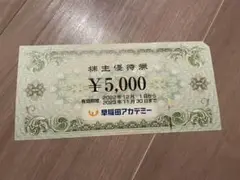 早稲田アカデミー 株主優待券 5000円