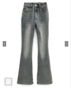 grl セミフレアデニムパンツ（cu508） S グレー