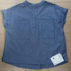 新品　タグ付き　Dessin ストライプ 半袖ブラウス