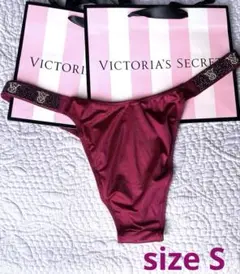 Victoria'sSecret★TバックボルドーSジルコニアショーツ下着ソング