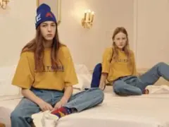 adererror×maison kitsune コラボtシャツ イエロー