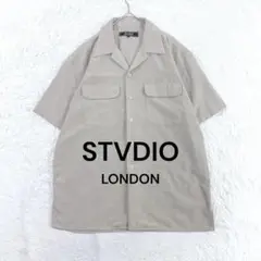 STVDIOLONDON◆オープンカラー半袖シャツ ベージュ L オーバーサイズ