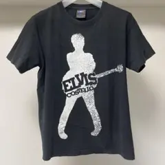 00s エルヴィスコステロ ライブTシャツ黒 サンフェード シルエットプリント