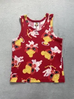 ヒスミニ エンジェル 天使 総柄 タンクトップ レッド 80