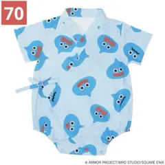 ドラクエベビー＆キッズ キッズ甚平 スライムぴぴぴ　ブルー 70cm ロンパース