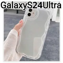 GalaxyS24Ultra ケース　　ウェーブフレーム　クリア　なみなみ