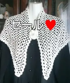 半額以下♥２０００円→９８０円 三角ストール・木綿・ショール（生成）