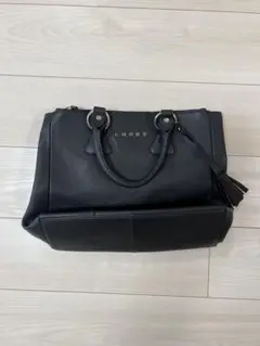 CROSS ブラック ハンドバッグ タッセル付き