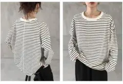 【美品】ストライプ柄長袖Tシャツ